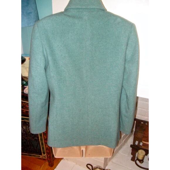 VINTAGE DEADSTOCK NWT TURQUOISE HEATHERED TWEED CASHMERE WOOL JACKET - Picture 3 of 3